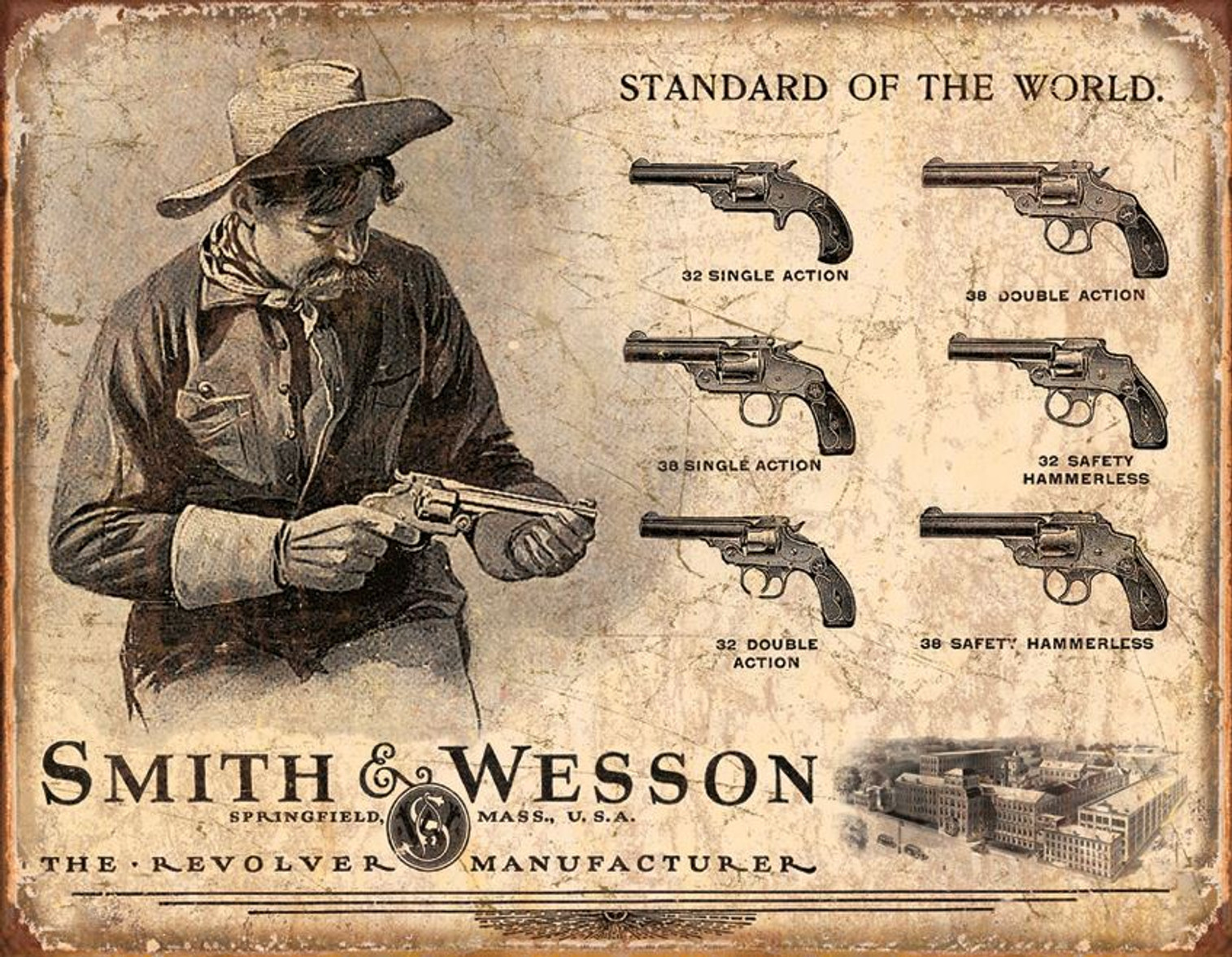 Tin Sign 1743 S&W Revolvers