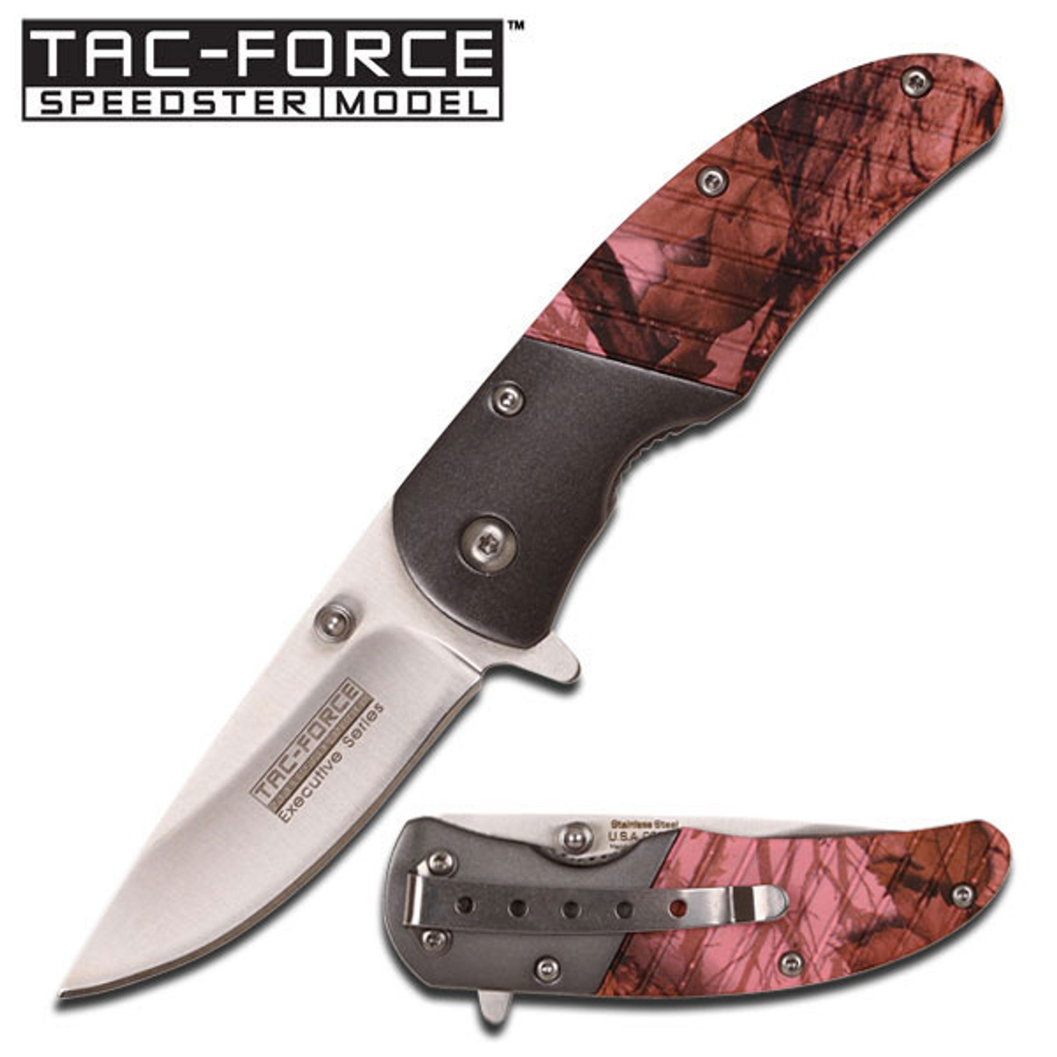 Tac Force TF732PC Pink Camo Assisted Opening