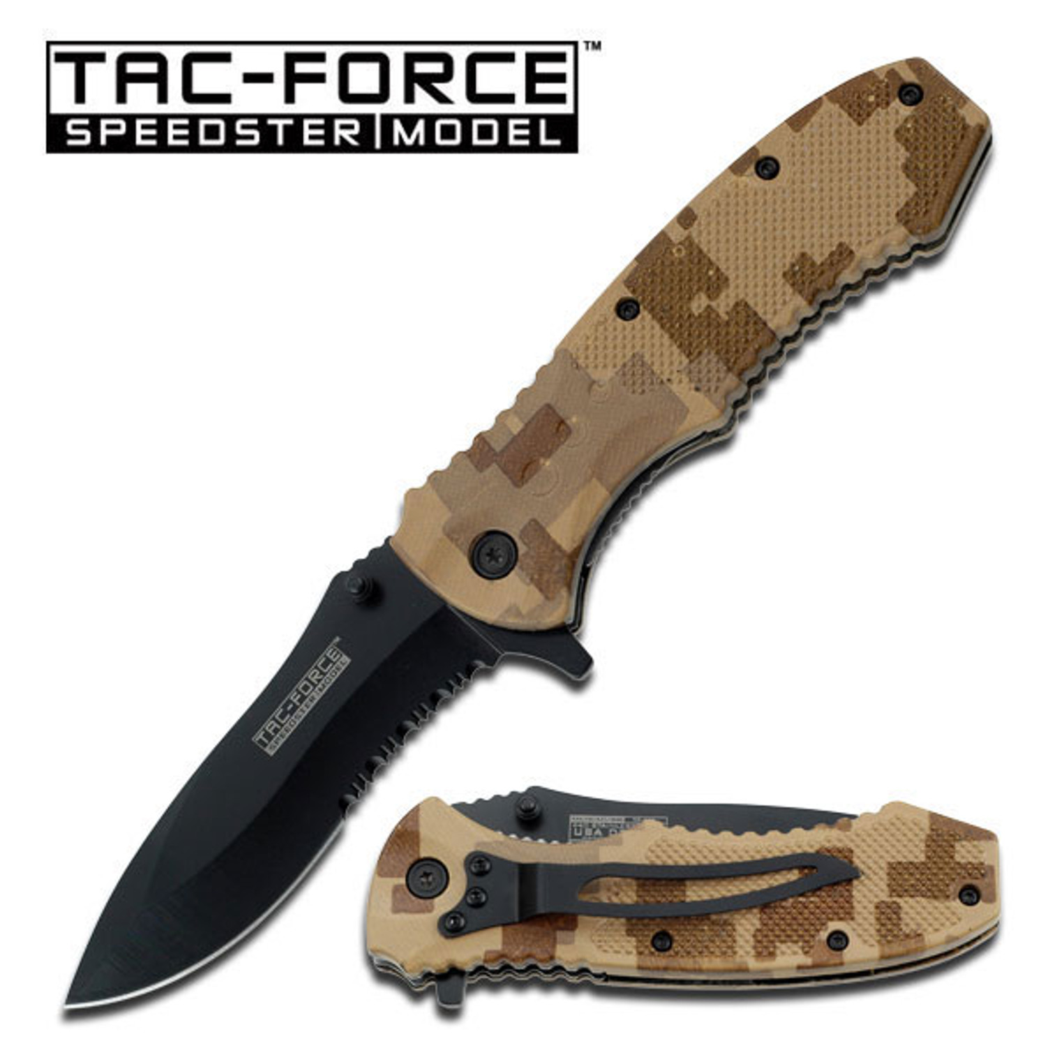 Tac Force TF800DM Desert Camo Assisted Opening