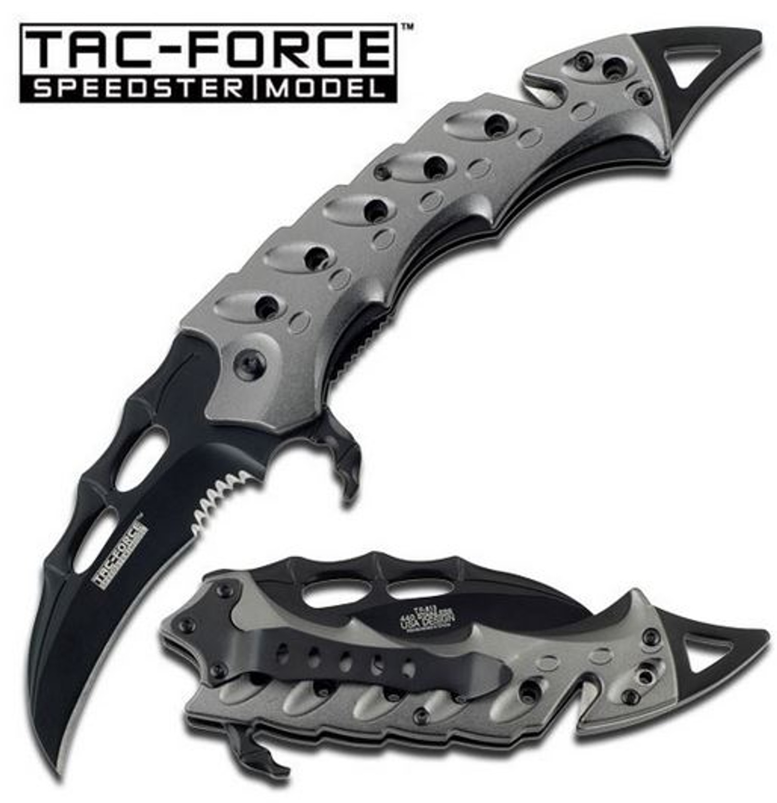 Tac Force TF813GY Claw Assisted Open Grey