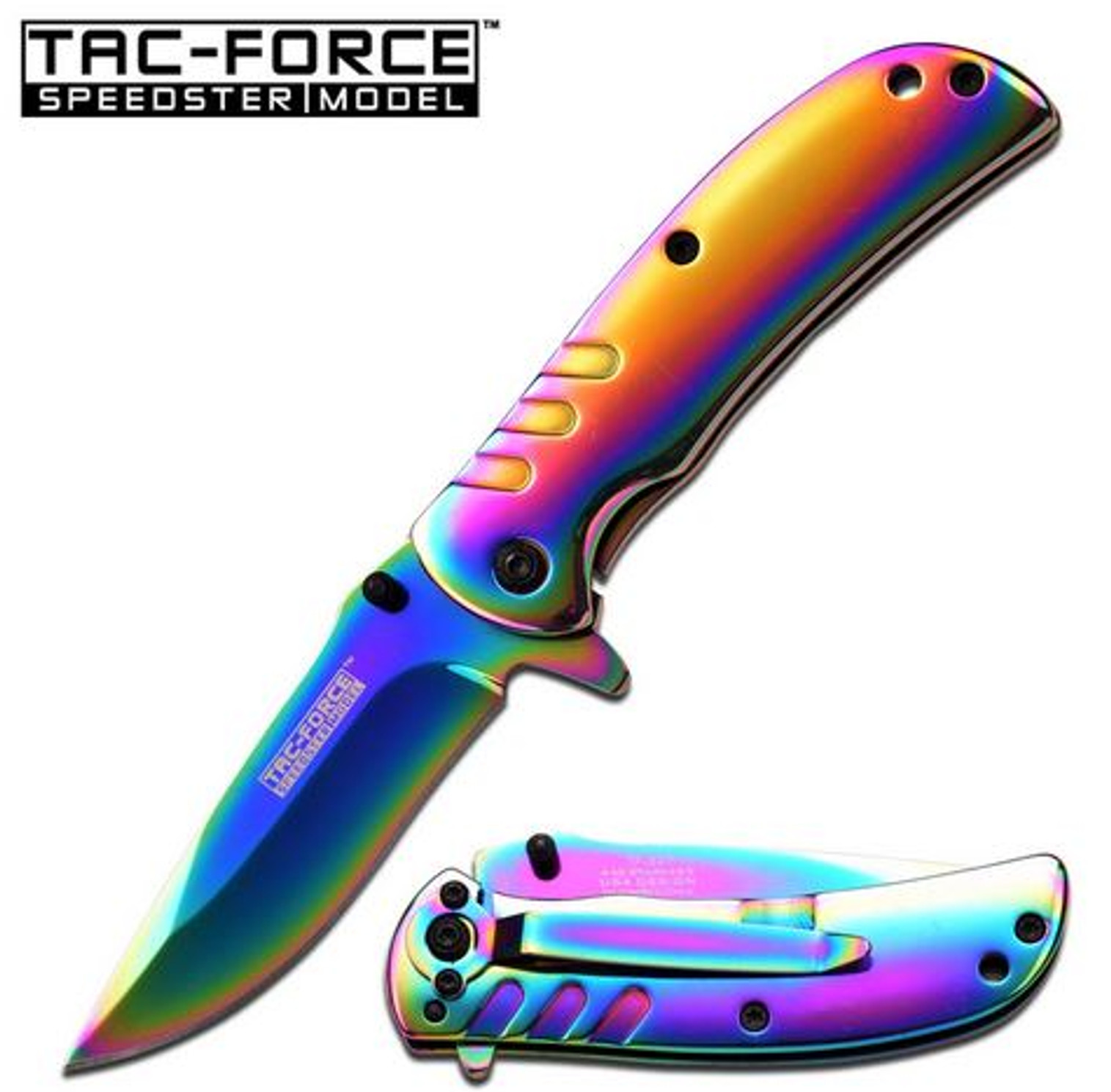 Tac Force TF847RB Rainbow Ti-Coat Framelock