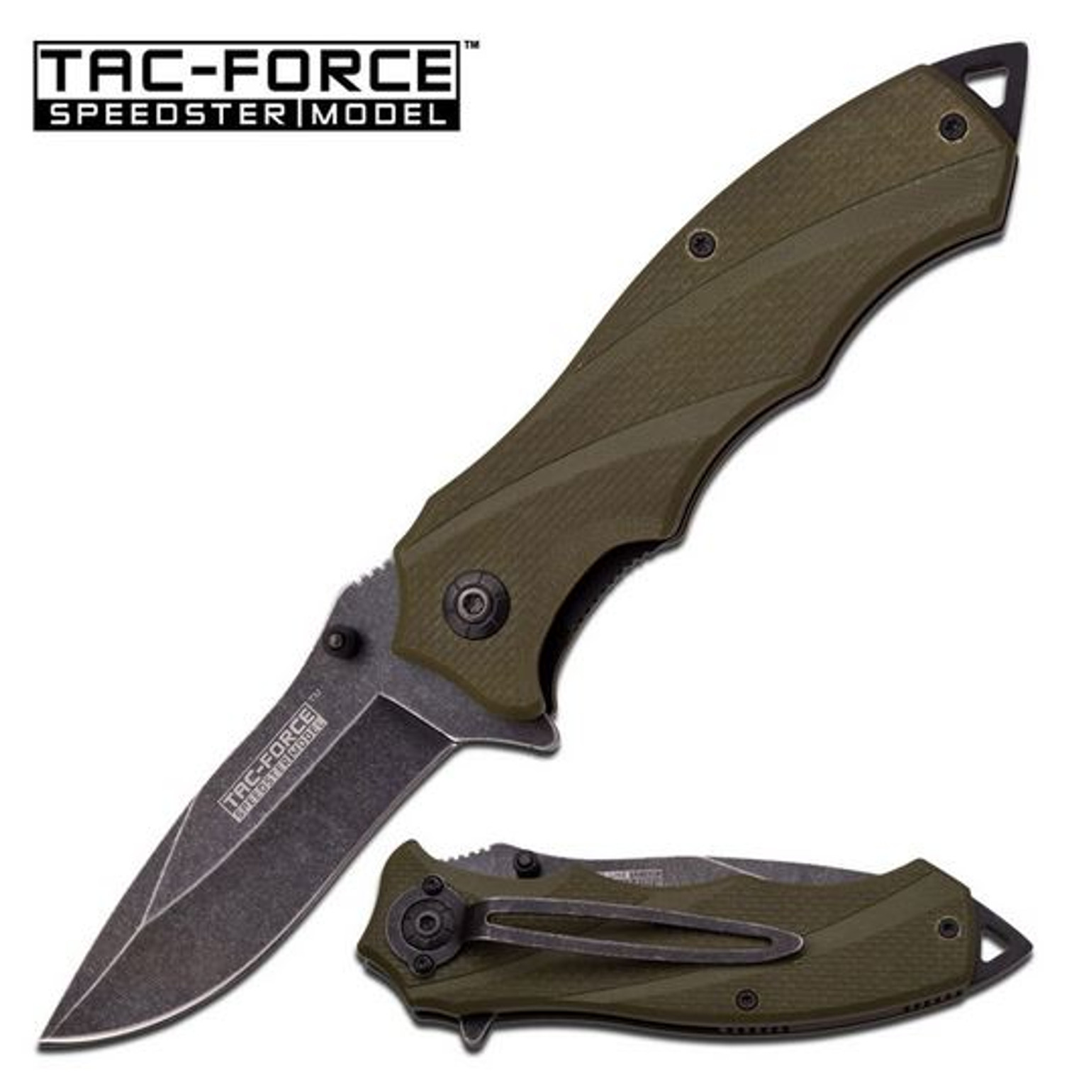 Tac Force TF849GN Army Green G-10 Assisted Open