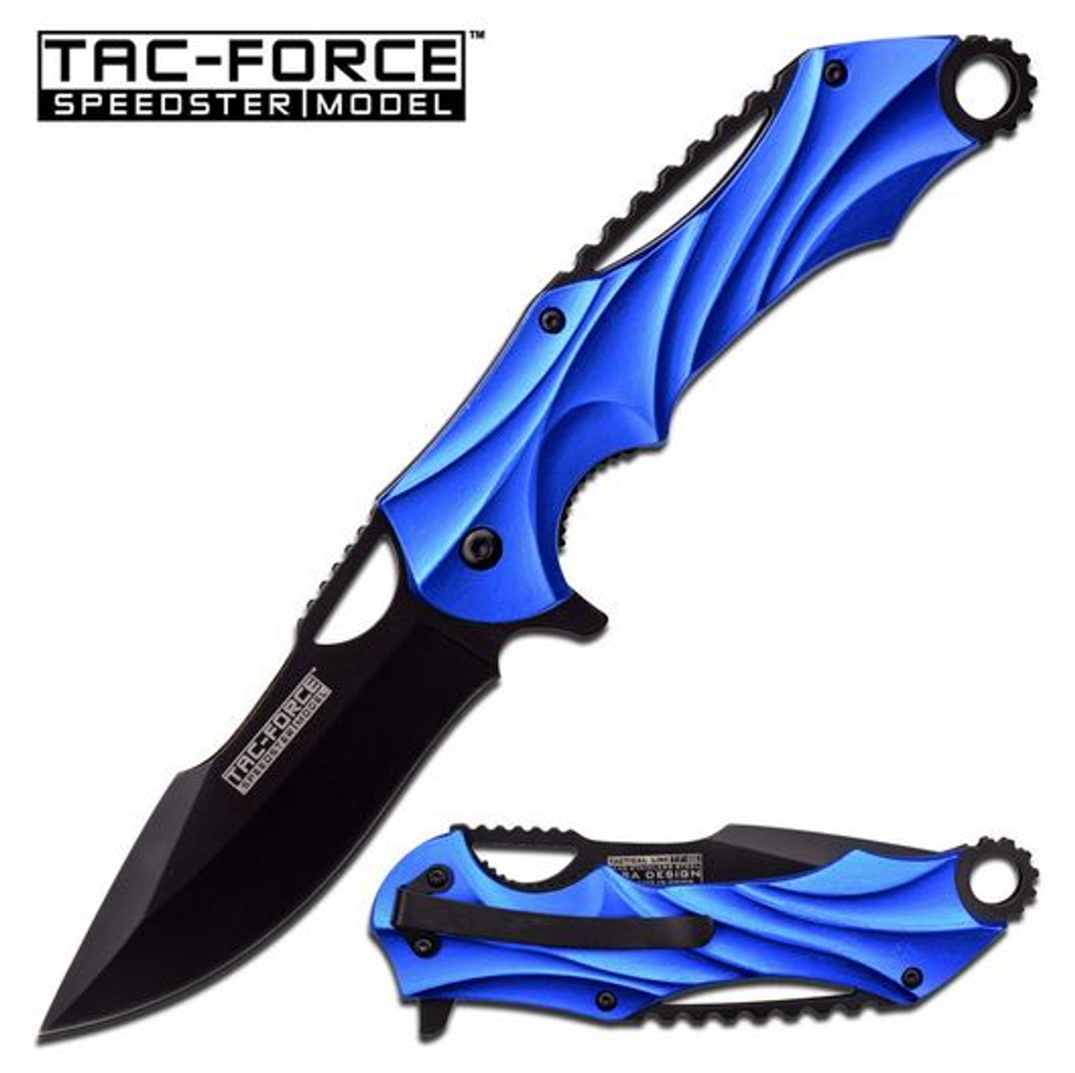Tac Force TF858BL Gears Folder Blue Assisted Open