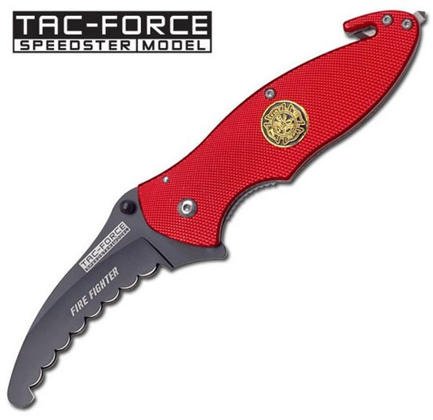 Tac Force YC565FD Fire Red w/ Round Serrations