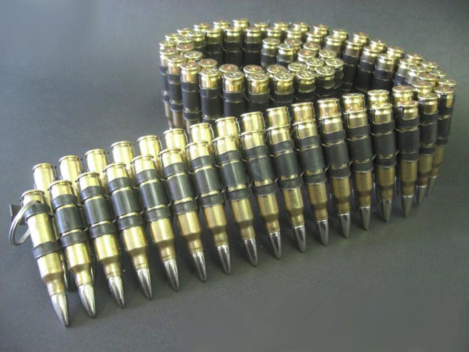 Bullet Belt 5.56 mm - Brass Casings , Nickel Tips & Black Links