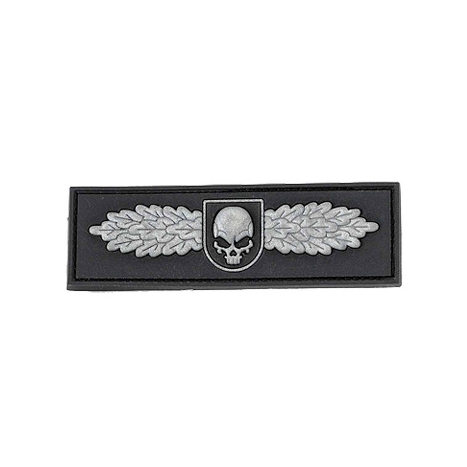 SOF Skull Badge PVC - Black/Grey - Morale Patch