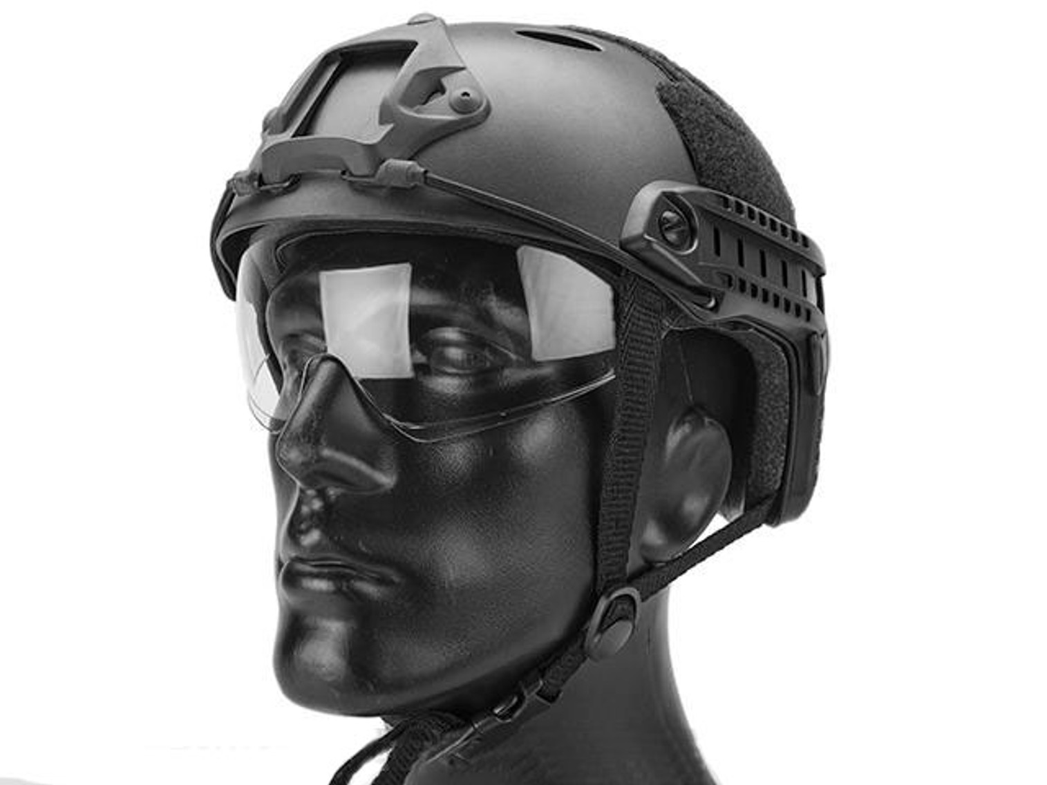 Emerson / Matrix Basic PJ Type Tactical Airsoft Bump Helmet w/ Flip-down Visor (Color: Black)