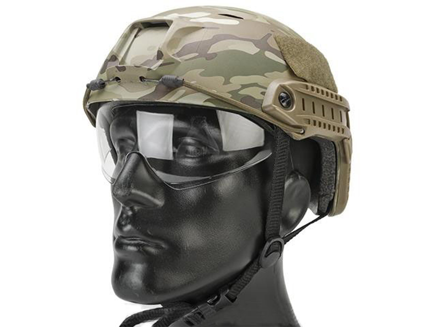Emerson Bump Type Tactical Airsoft Helmet w/ Flip-down Visor (BJ Type / Basic / Camo)