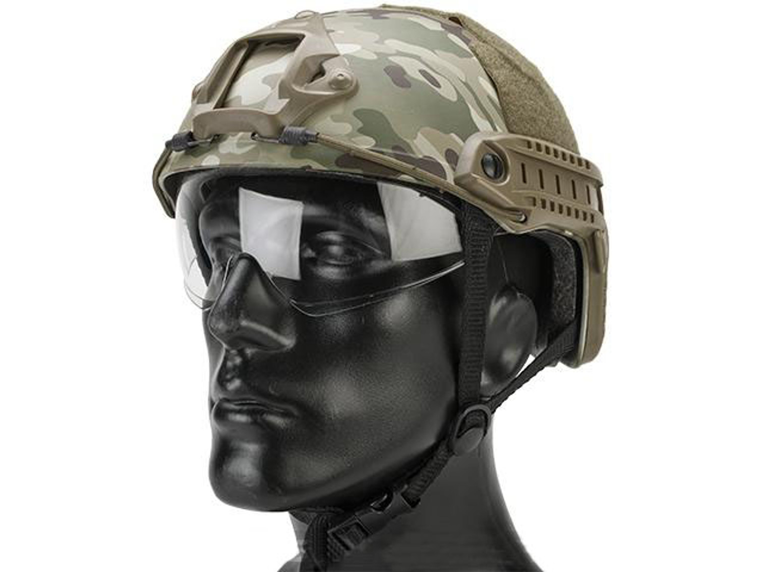 Emerson Bump Type Tactical Airsoft Helmet w/ Flip-down Visor (MICH Ballistic Type / Basic / Camo)