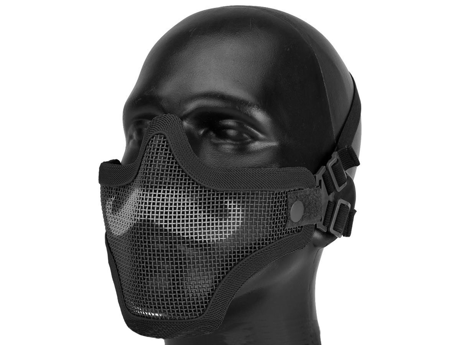 6mmProShop Iron Face Carbon Steel Mesh "Moustache" Lower Half Mask - Black