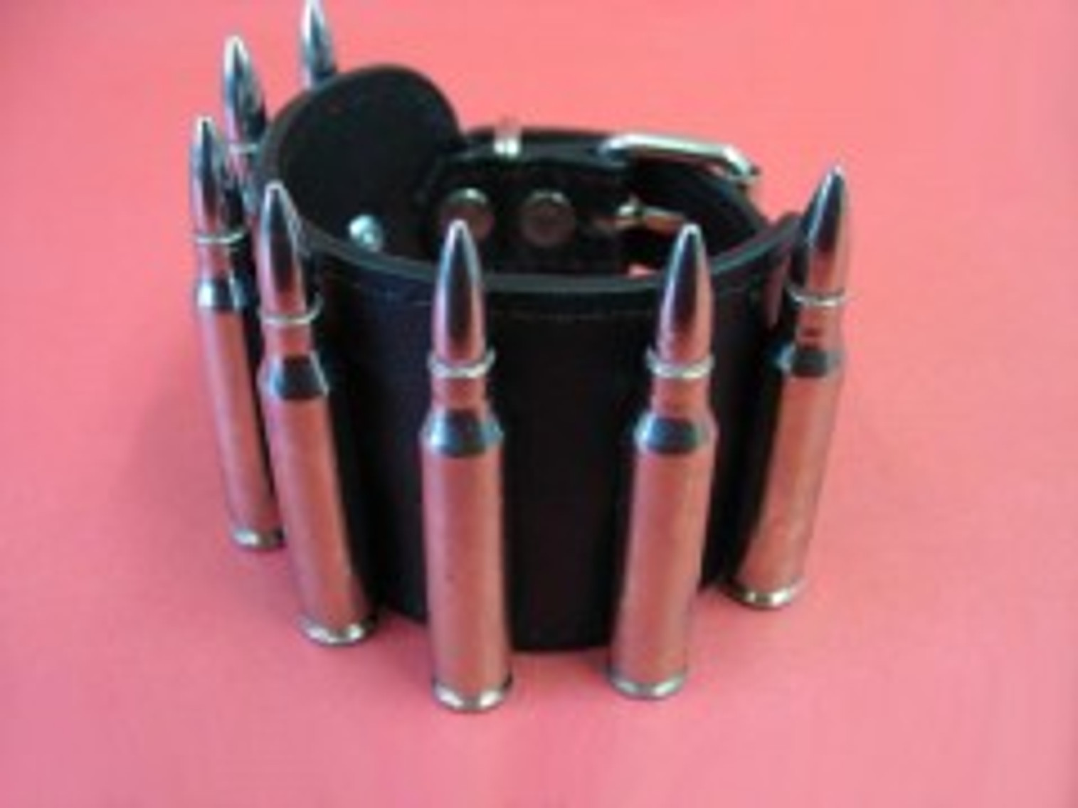 Leather Bullet Bracelet - Nickle