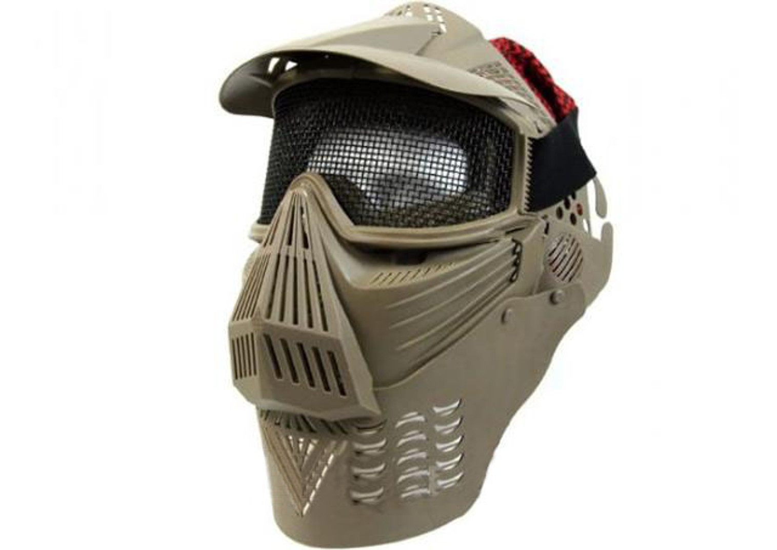 Avengers Mesh Transformer Modular Airsoft Mask w/ Visor & Neck Guard (Color: Desert Tan)