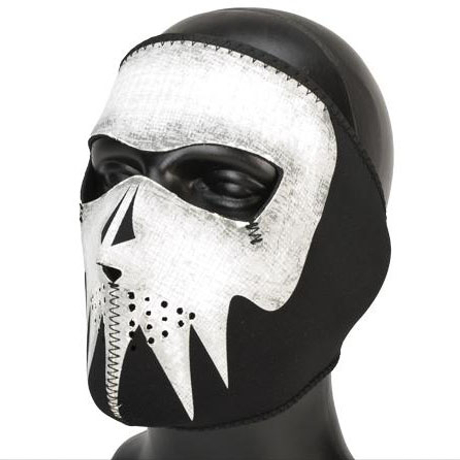 Zan Neoprene Glow-in-the-Dark Full  Face Mask - Gray Skull