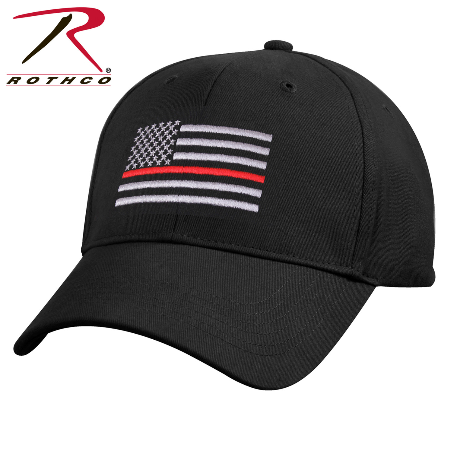 Rothco Thin Red Line Flag Low Profile Cap - Black