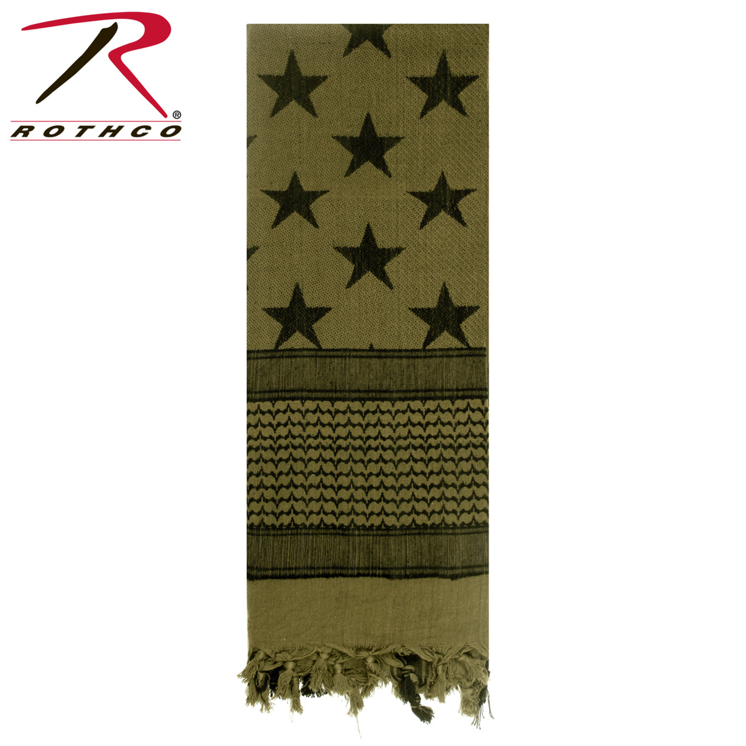 Rothco Stars and Stripes US Flag Shemagh Tactical Desert Keffiyeh Scarf - Olive Drab