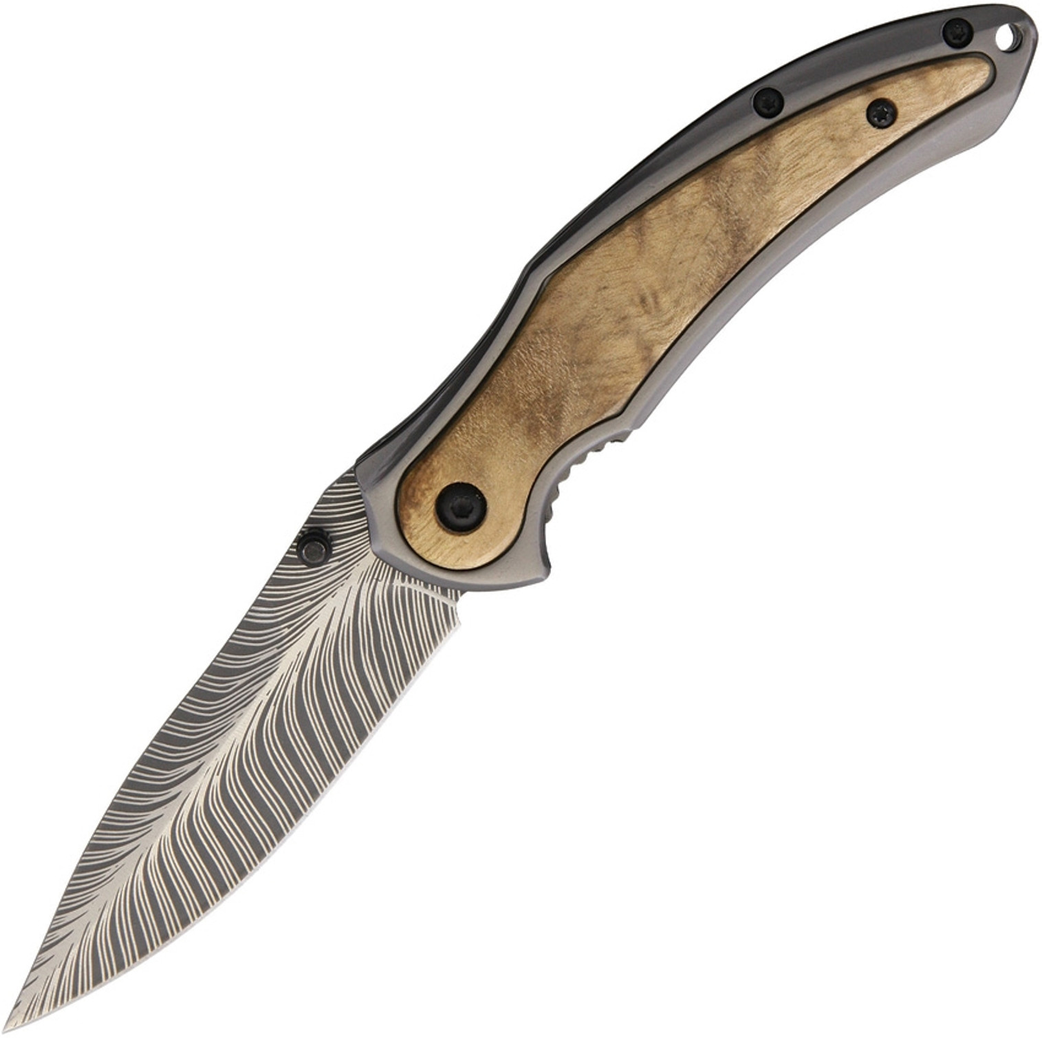 Linerlock Burl Wood