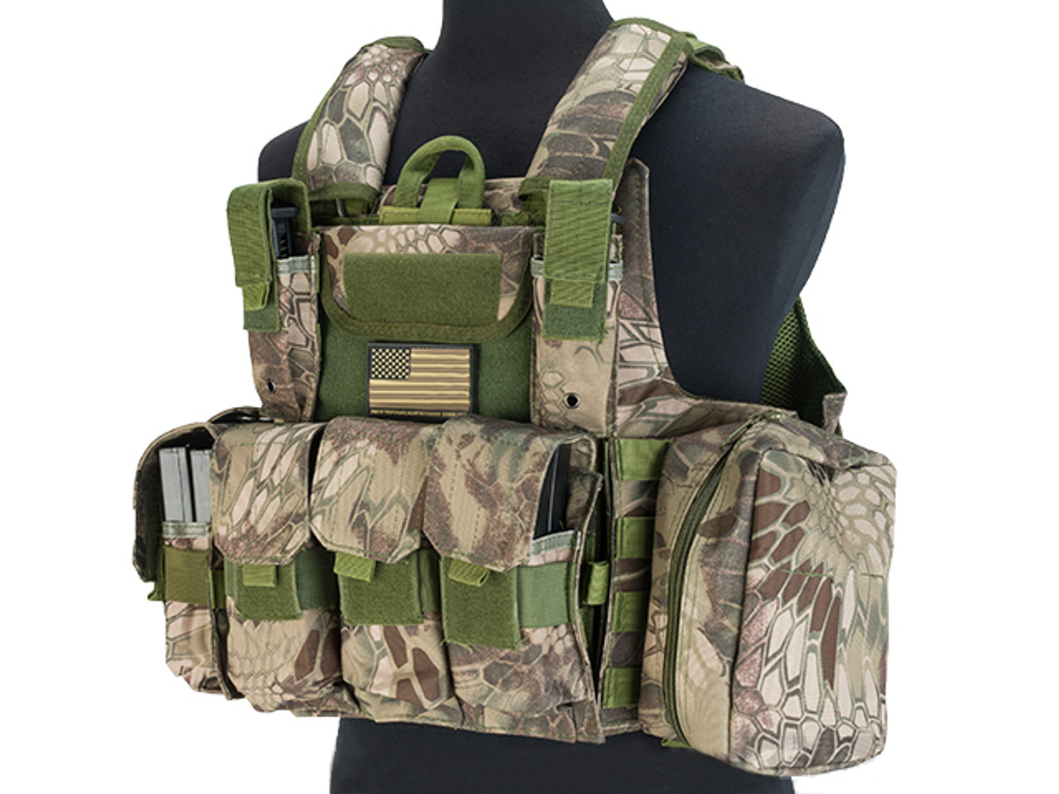 USMC Style C.I.R.A.S. Type Force Recon Tactical Vest w/ Full Pouch System - Forest Serpent