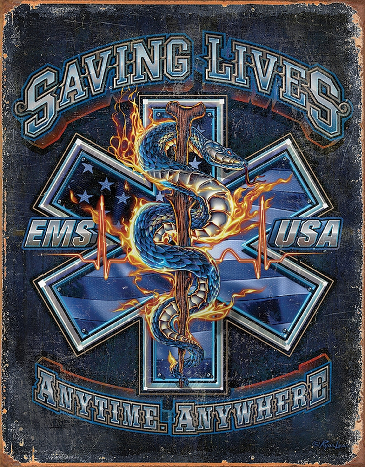 EMS Saving Lives Tin Sign