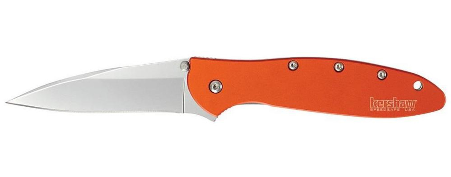 Kershaw 1660OR Leek Orange - Plain Edge Assisted Opening