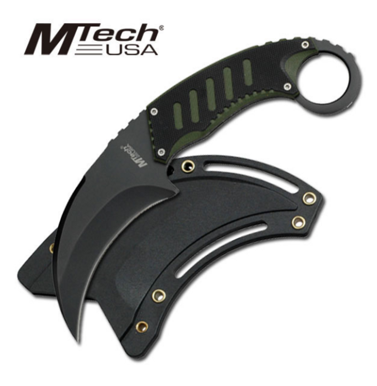 MTech MT665BG Black Neck Knife G-10