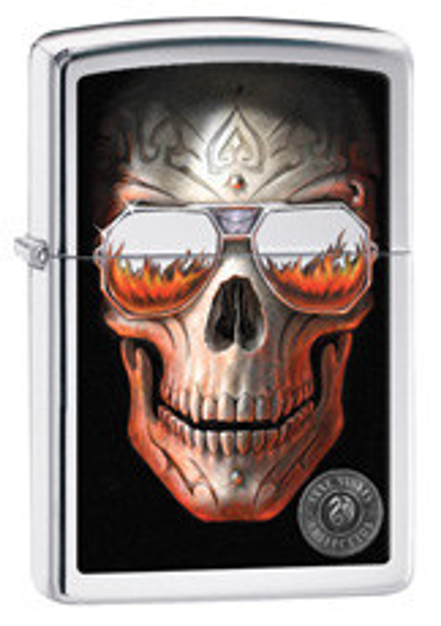 Zippo Skull w/Shades Polish Chrome