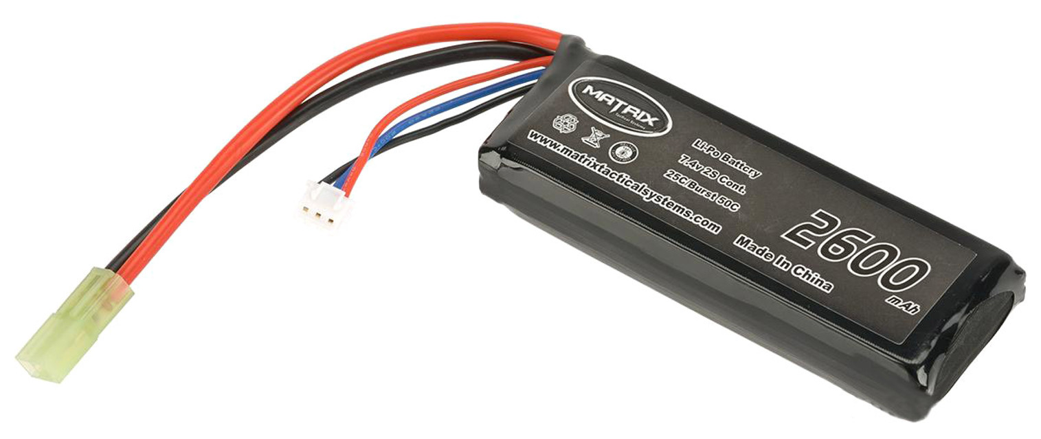 Matrix High Performance 7.4V PEQ Type Airsoft LiPo Battery (Configuration:  1500mAh / 20C / Small Tamiya)