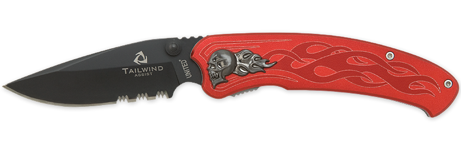 United Tailwind 2691S Nova Skull Red w/Serration