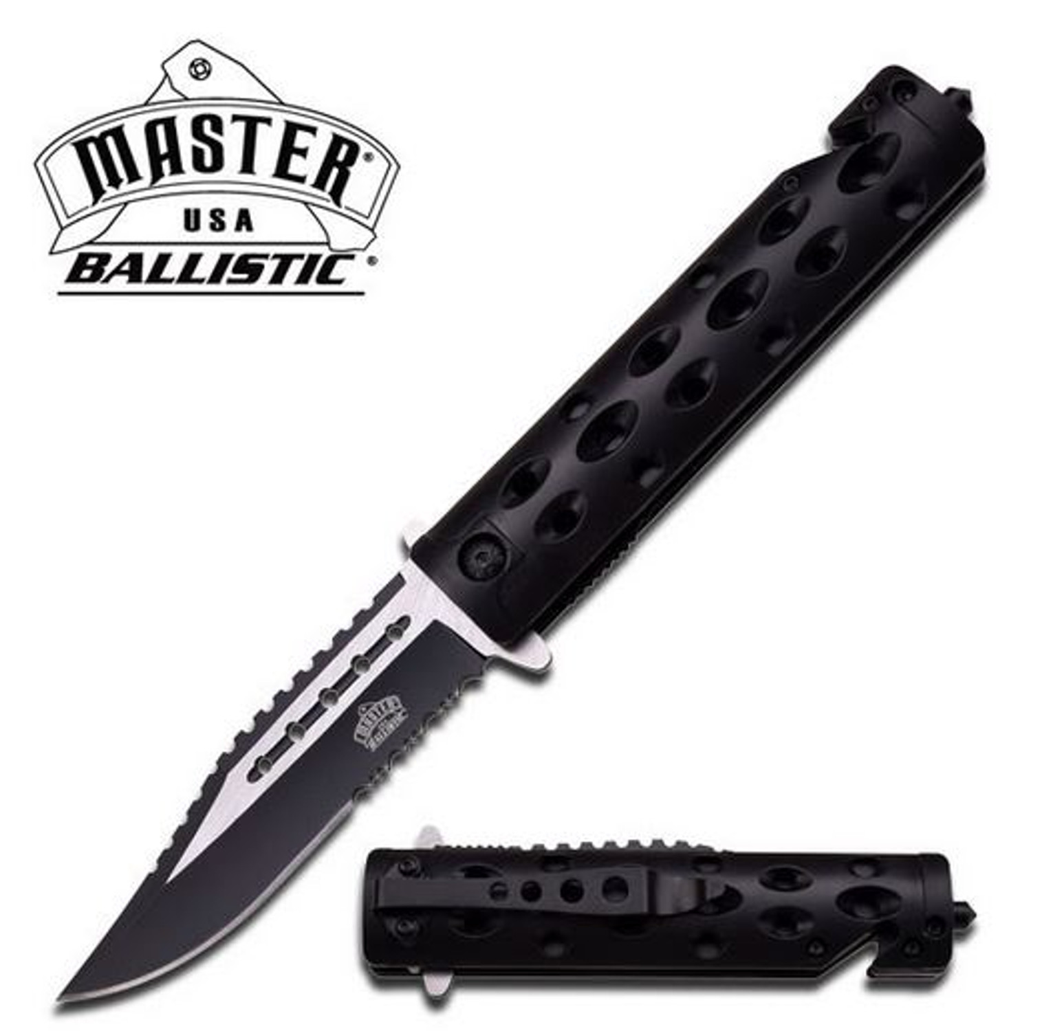 Master A007BK Black Two-Tone Bowie Assisted Open