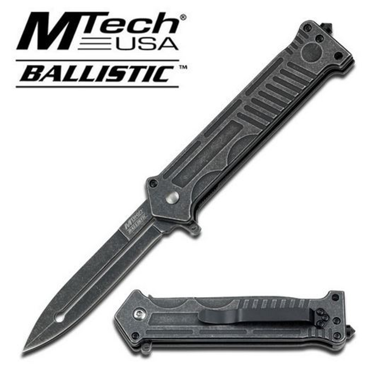 MTech A840P Joker Black Stonewash Assisted Open