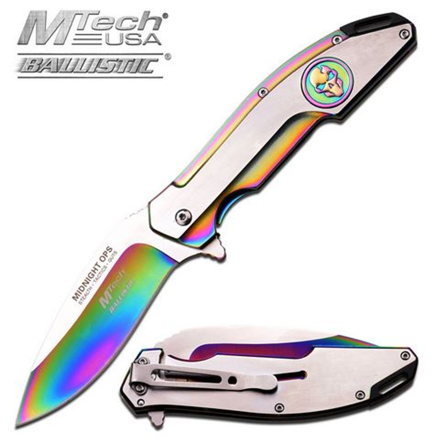 MTech A864RB Midnight Ops Framelock - Rainbow