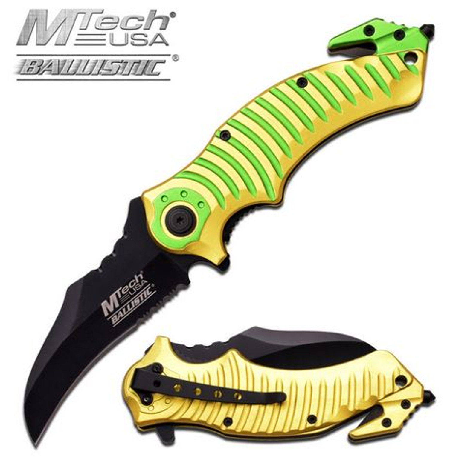 MTech A884YG Mata Yellow Green Assisted Open