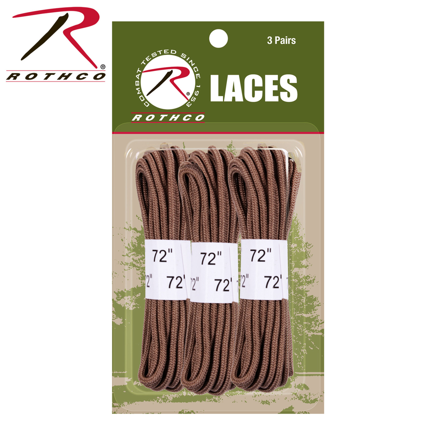 Rothco 72" Boot Laces - 3 Pack - Coyote Brown