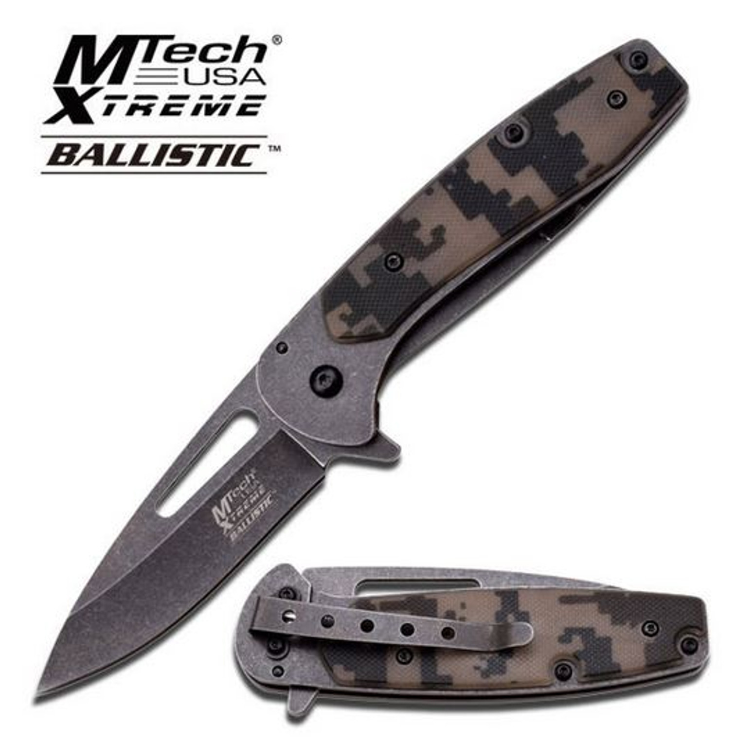 MTech Xtreme A824 Digital Camo G-10 Assisted Open