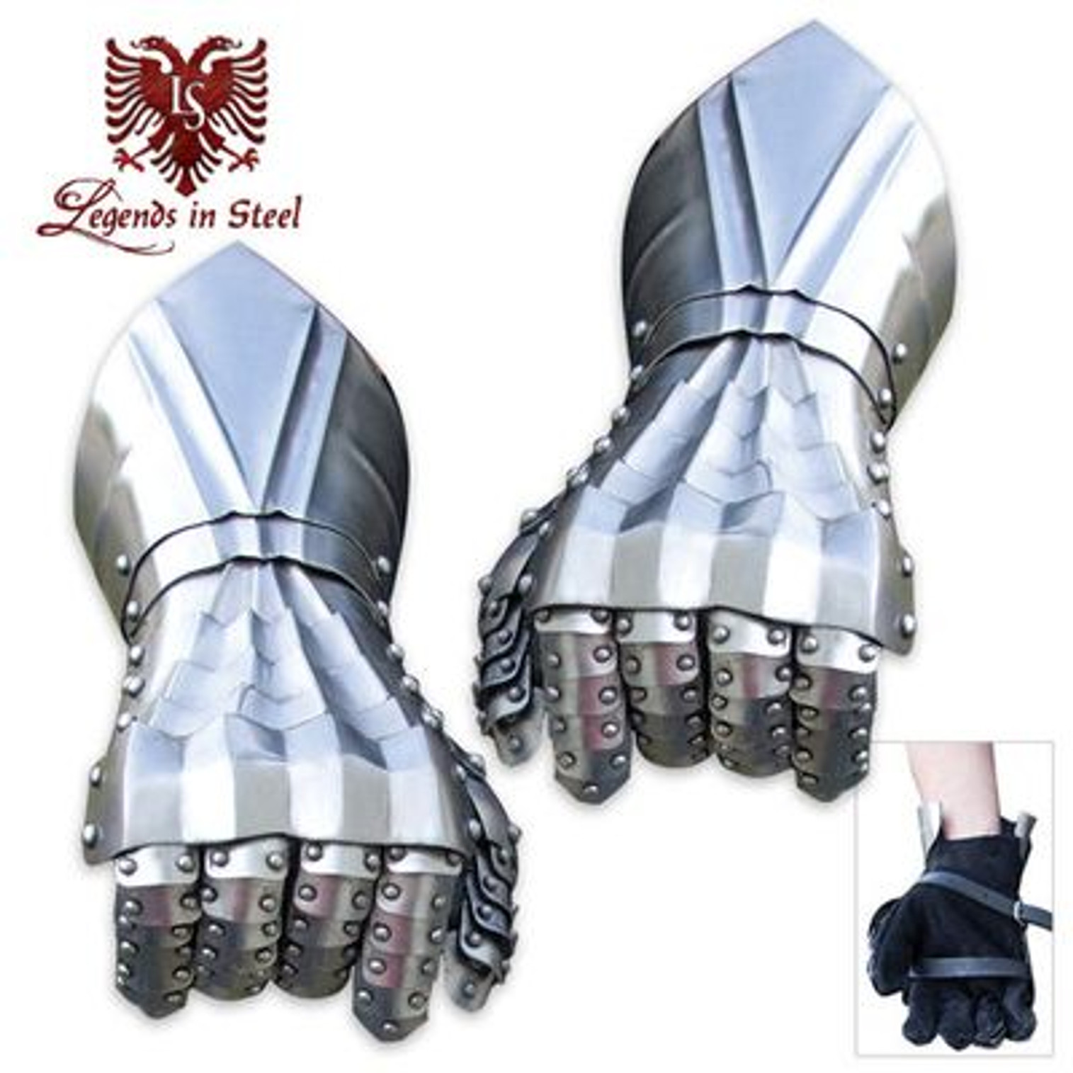 Legends In Steel Bolted Steel Gauntlets Hand Armor