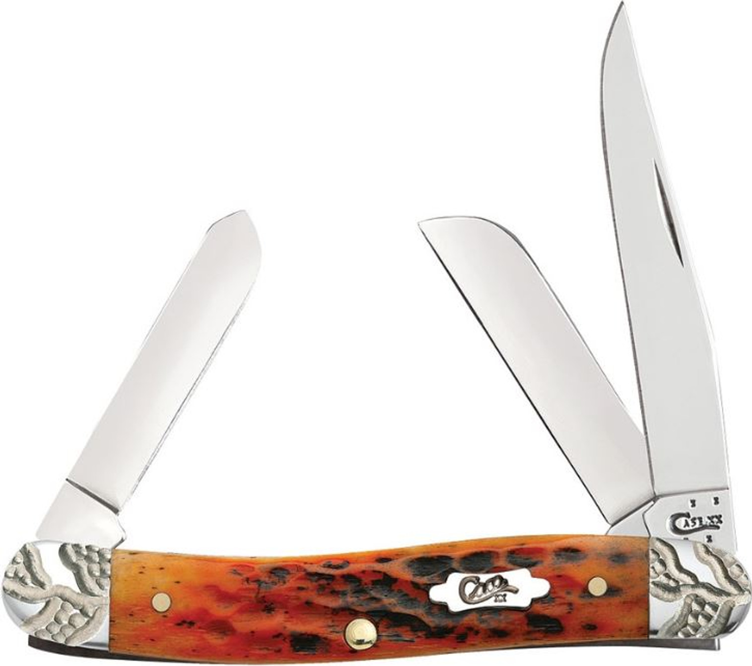 Case 53226 Med Stockman, Fireworked Nickel Silver Bolster