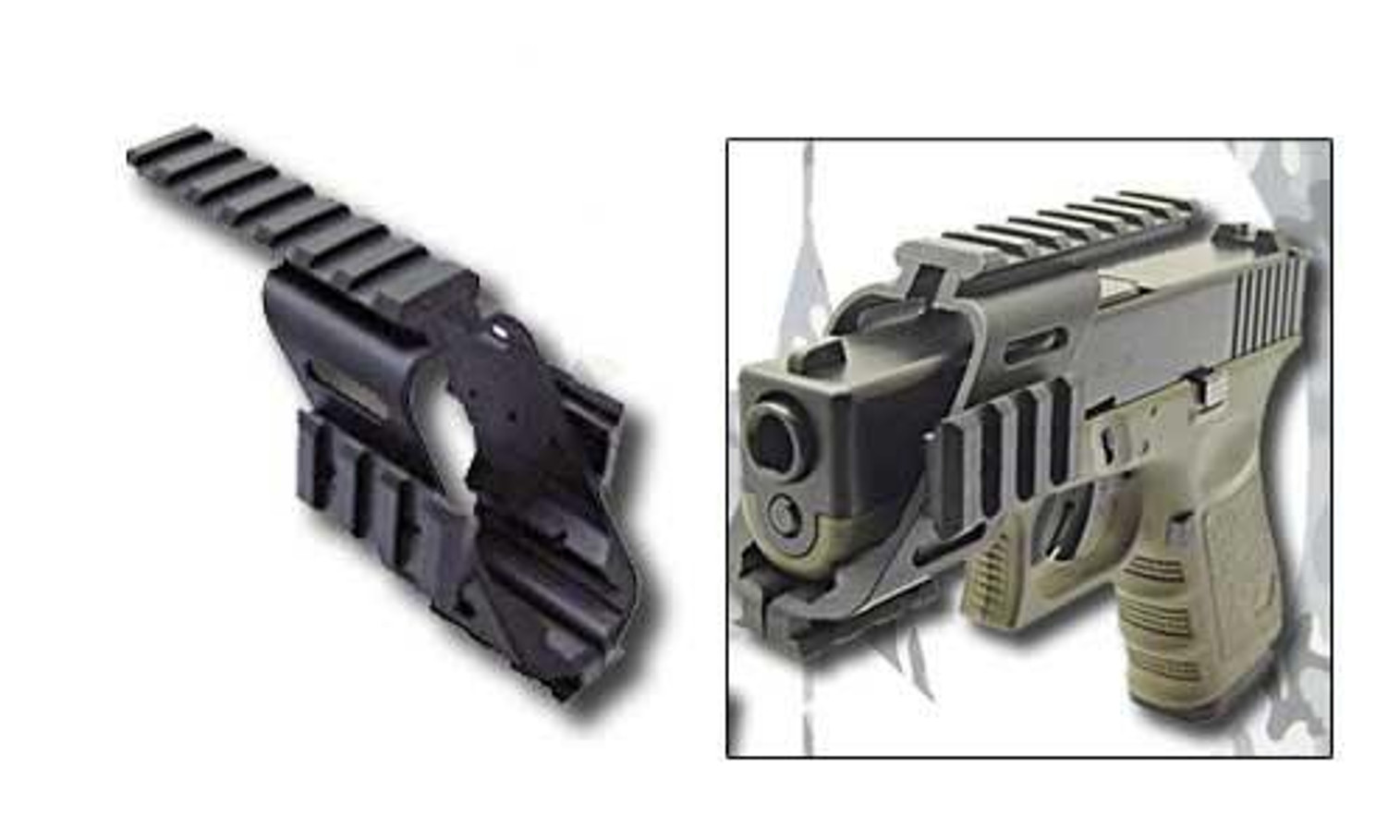 Rail Mount System for HFC / KWA / KSC / KJW / WE / ASG Series Pistols with a Railed Frame Gas Gun.