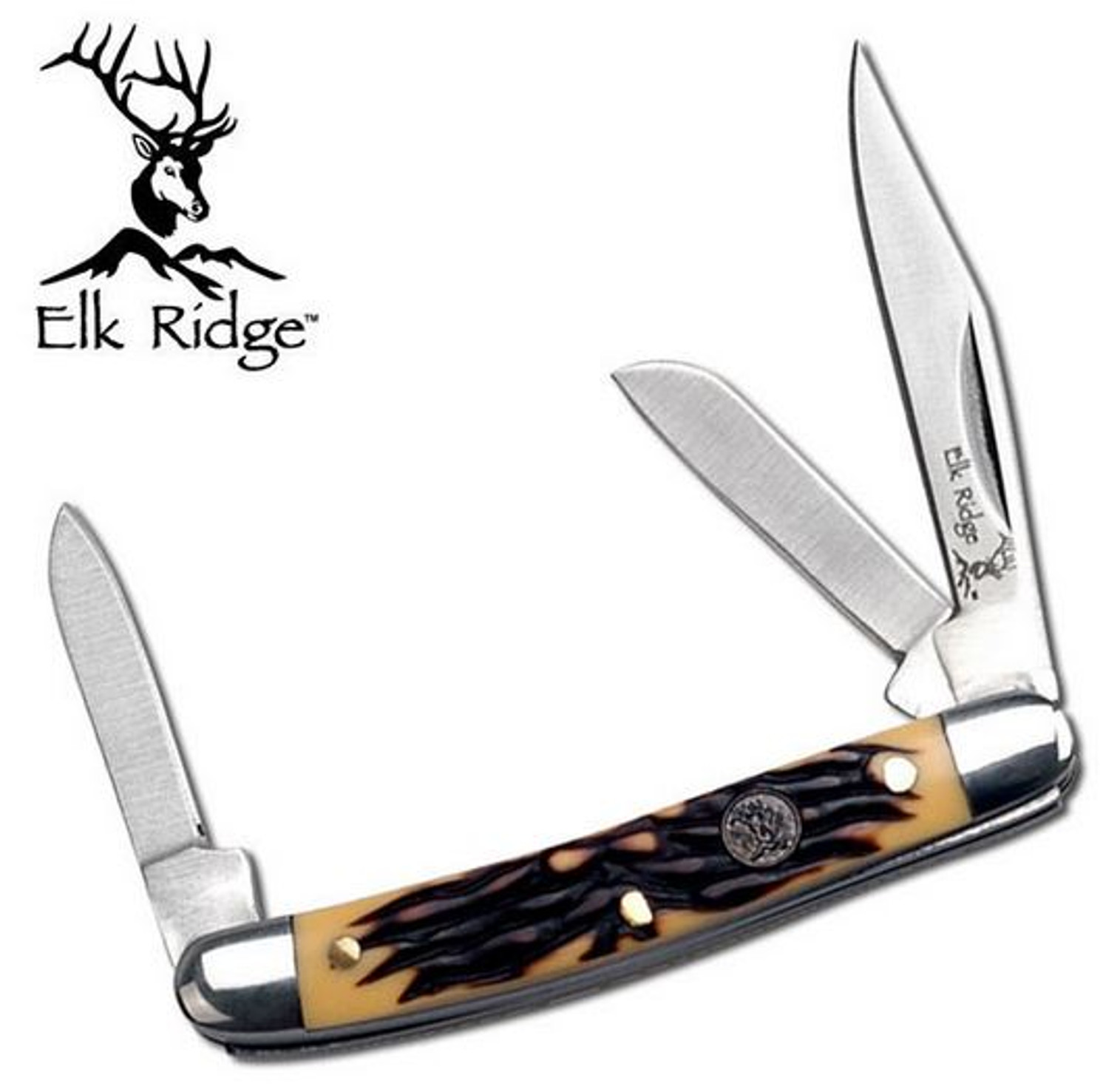 Elk Ridge ER323Si Small Stockman Faux Bone