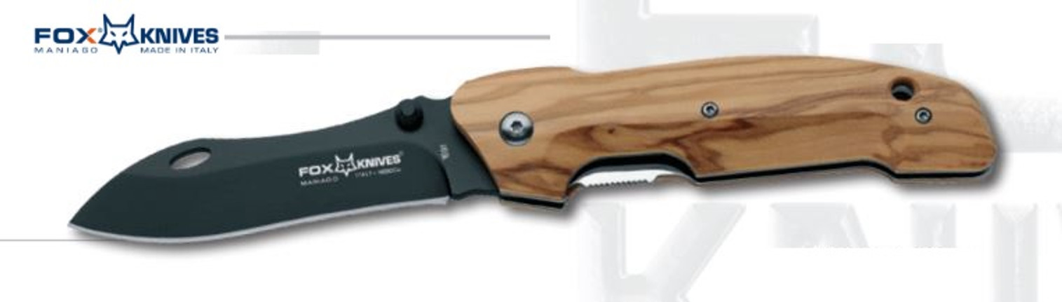 Fox Italy FX1691 Folding Hunter, N690, Olive Wood, 01FX298