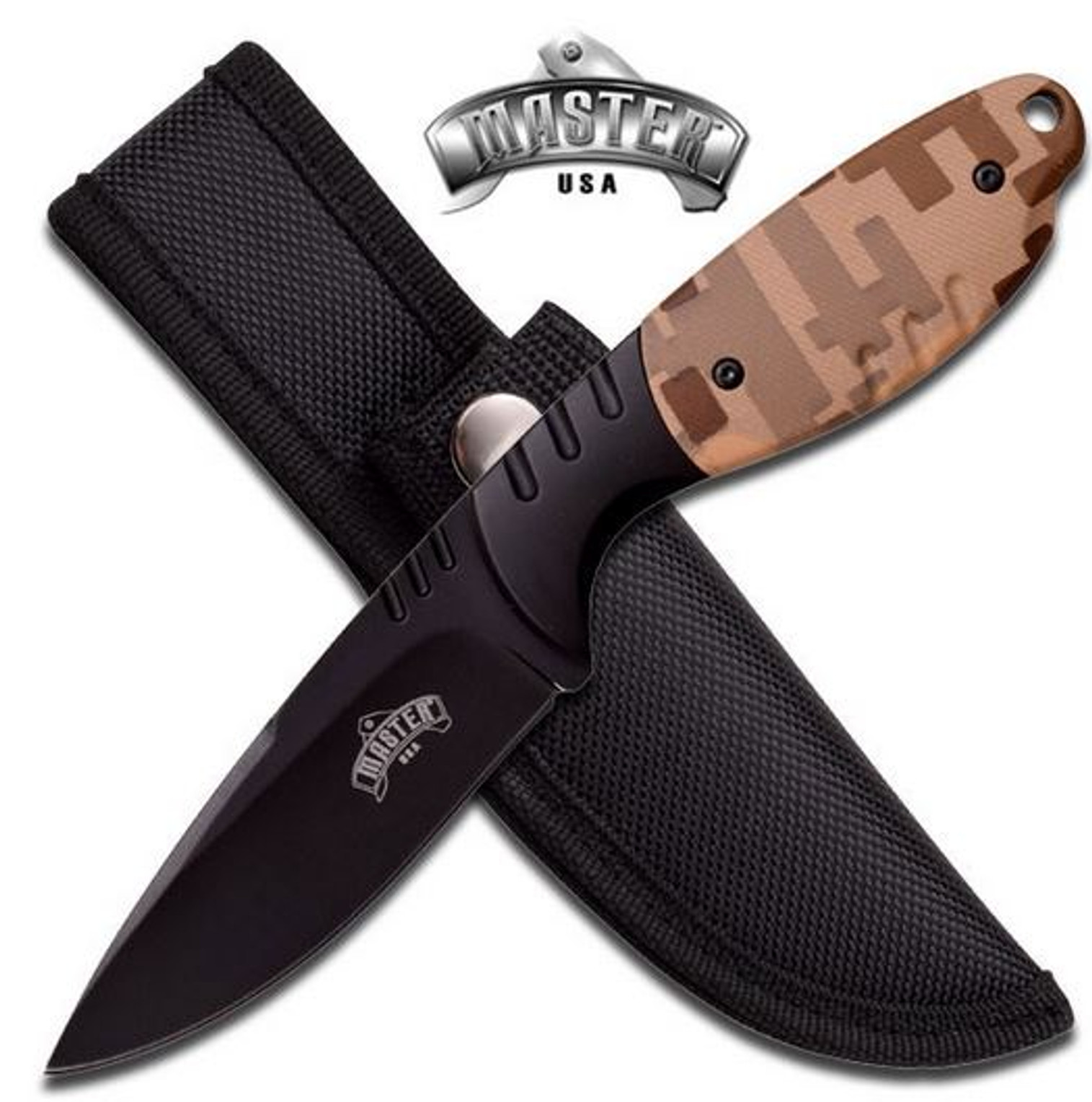 Master MU1129 Drop Point Desert Camo Fixed Blade