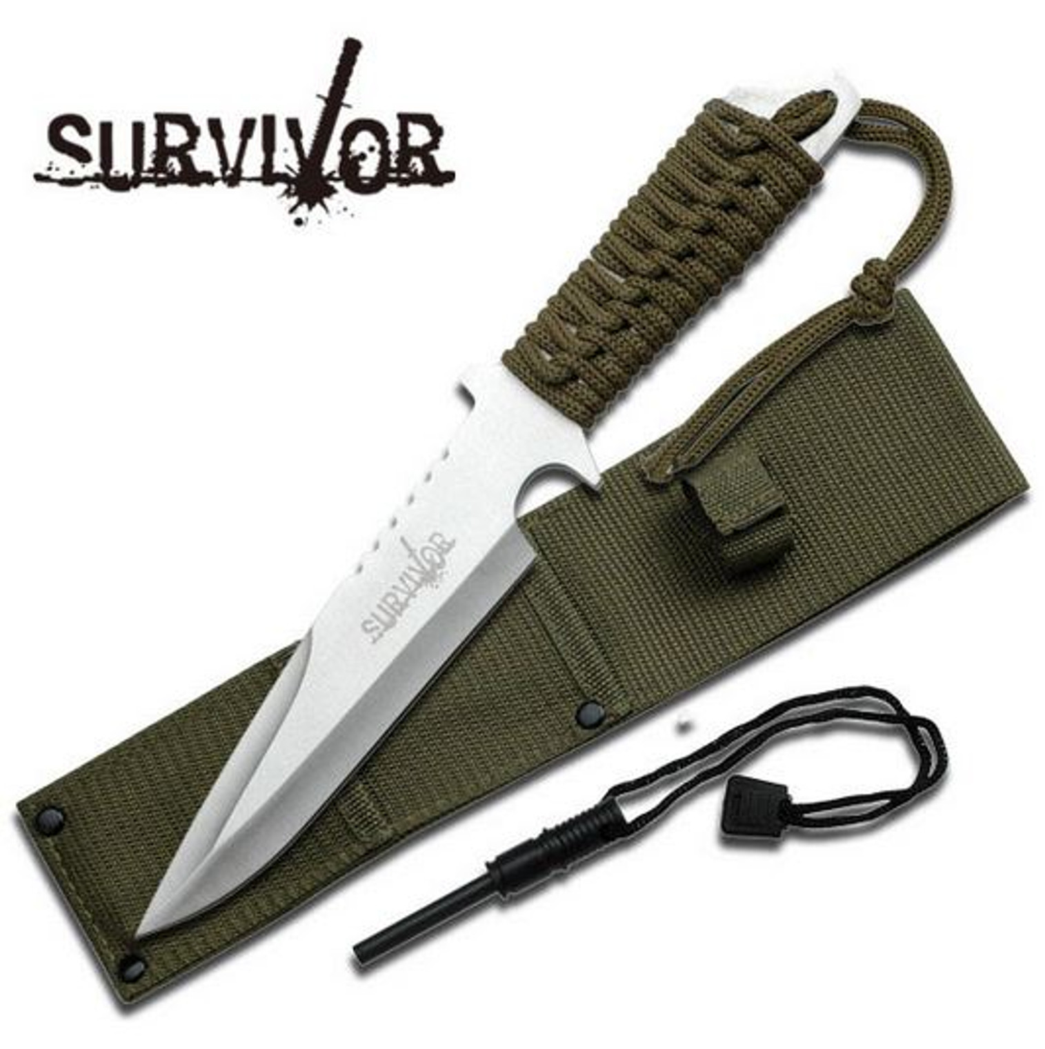 SurviVir HK739SL Cord Wrapped Fixed Blade