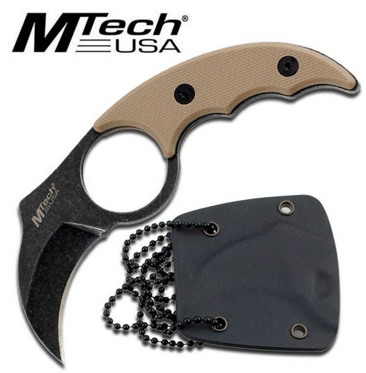 MTech 2034 Tan Mini Claw w/ Kydex Sheath