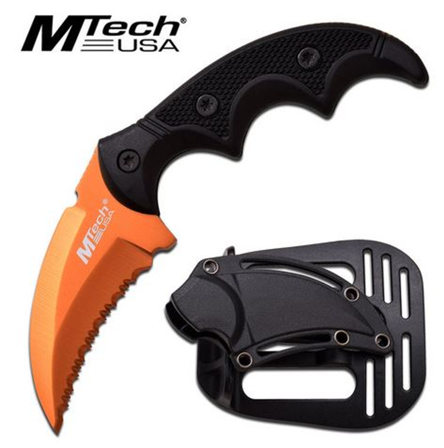 MTech 2063OR Mini Karambit Orange Blade, Serrated