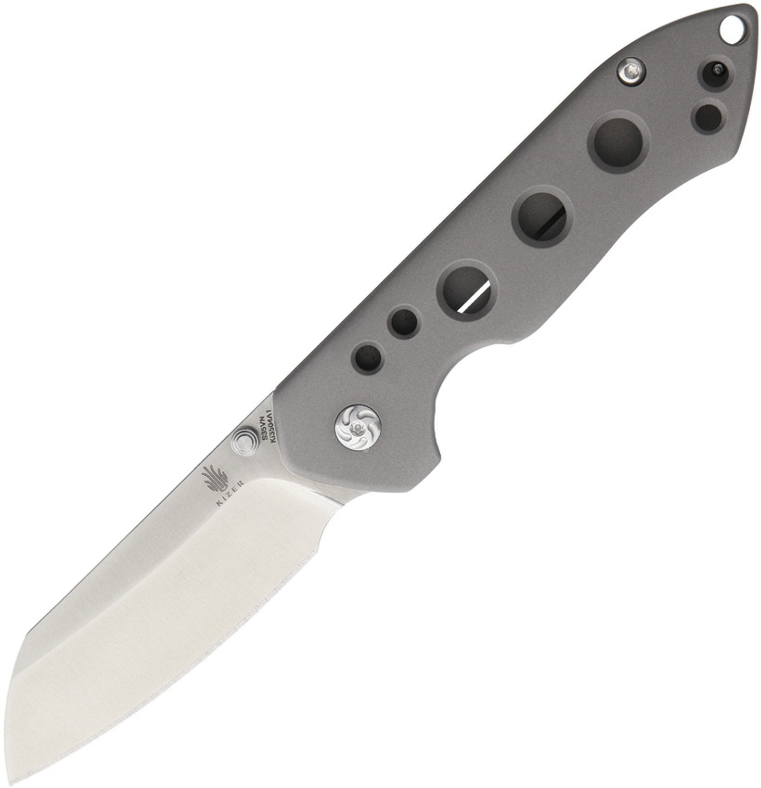 Kizer Cutlery 3504A1 Guru Cutout S35VN Titanium Folder