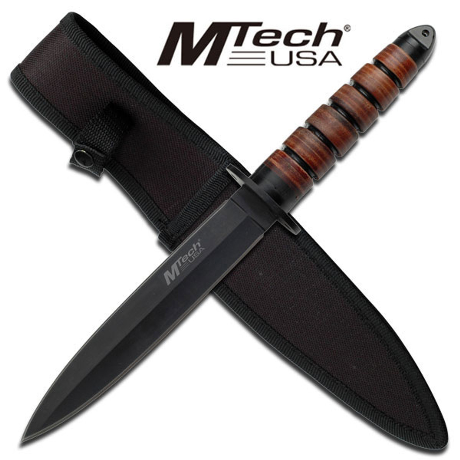 MTech MT2019D Stacked Leather w/Nylon Sheath
