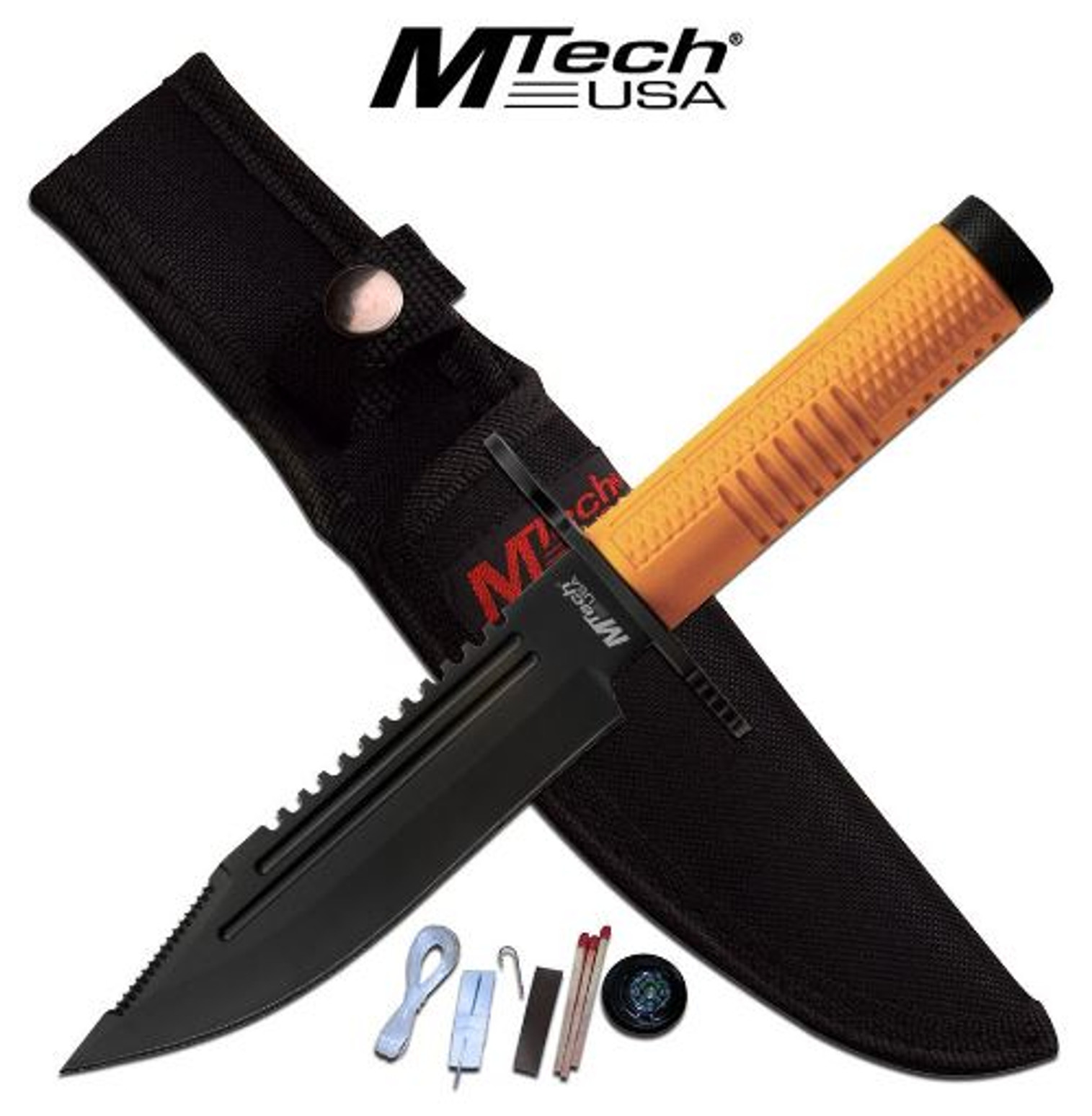 Mtech MT2068OR Fixed Blade Orange w/ Nylon Sheath