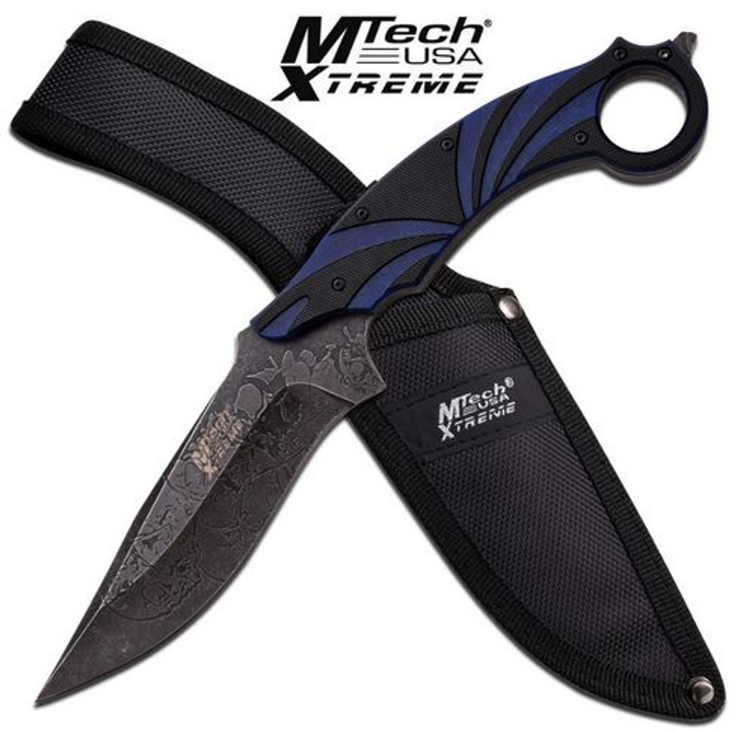 MTech Xtreme 8138BL Ringed 5" Fixed Blade Blue