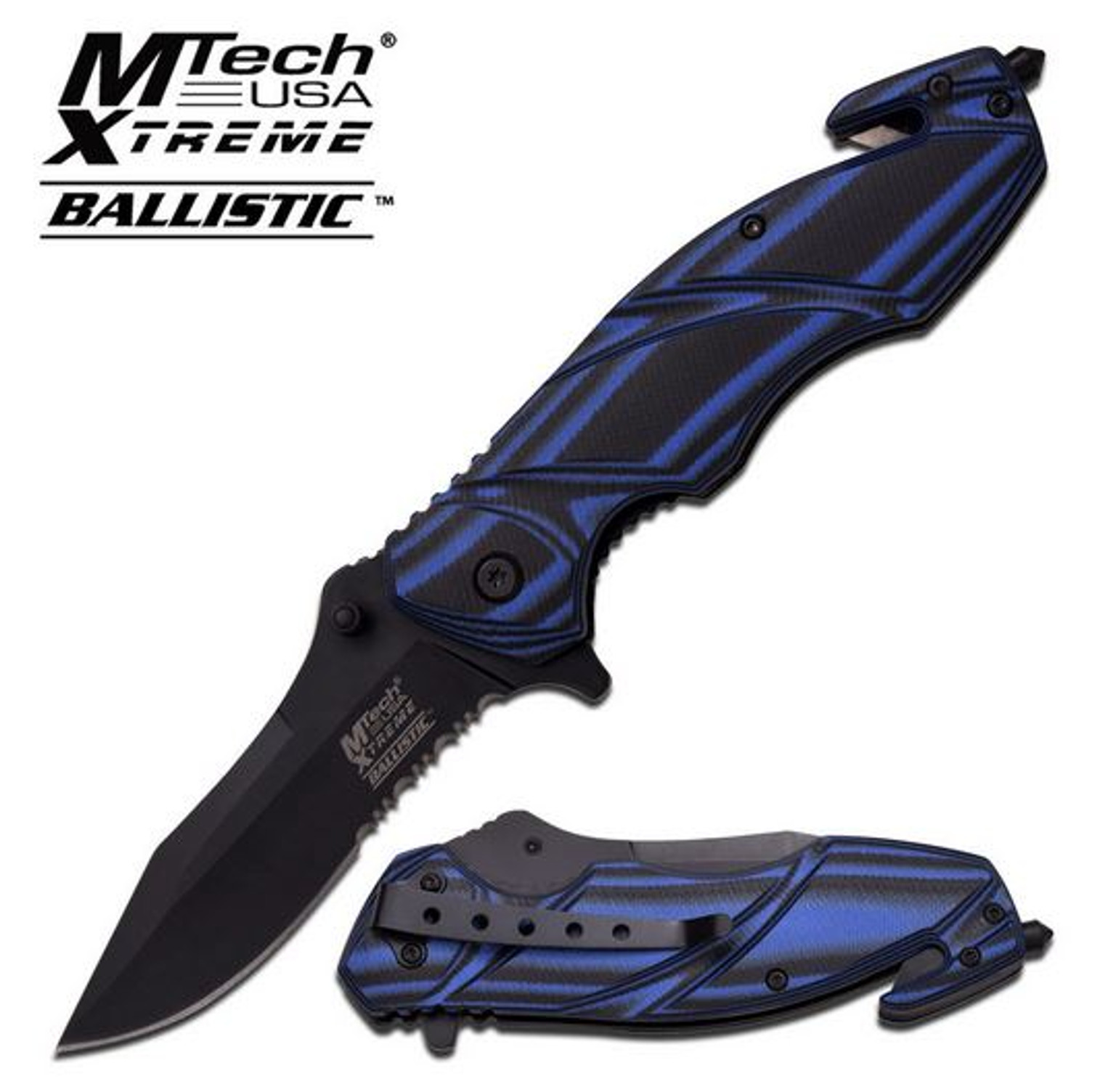 MTech Xtreme A832BL Blue Serrated Assisted Open