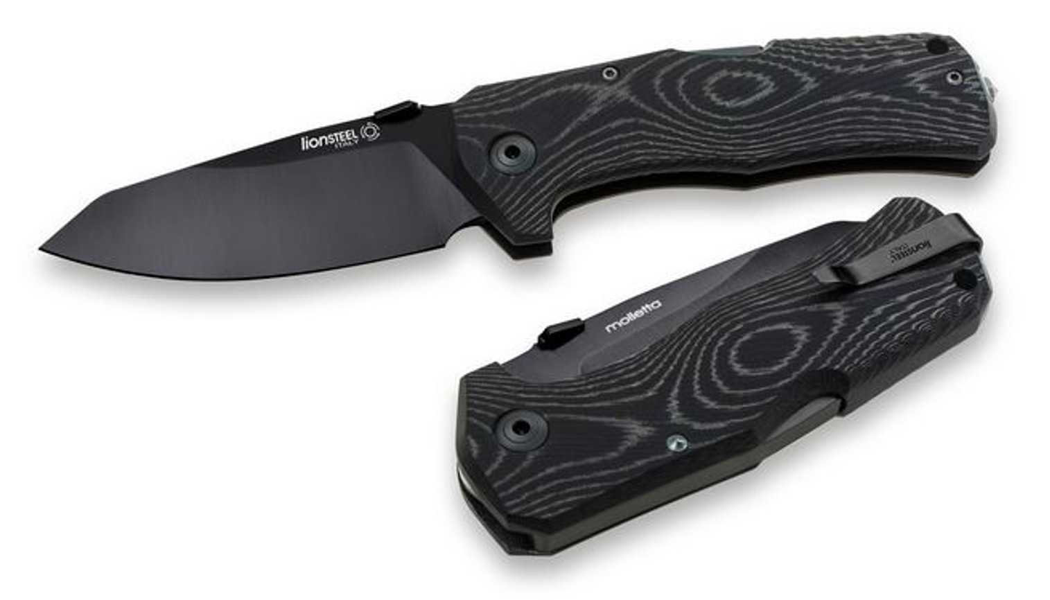 Lion Steel TM1MB Micarta Handle, Black Blade