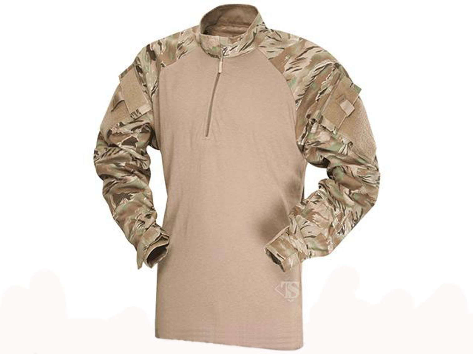 Tru-Spec Tactical Response Uniform 1/4 Zip Combat Shirt - All-Terrain Tiger Stripe (Size: Medium)