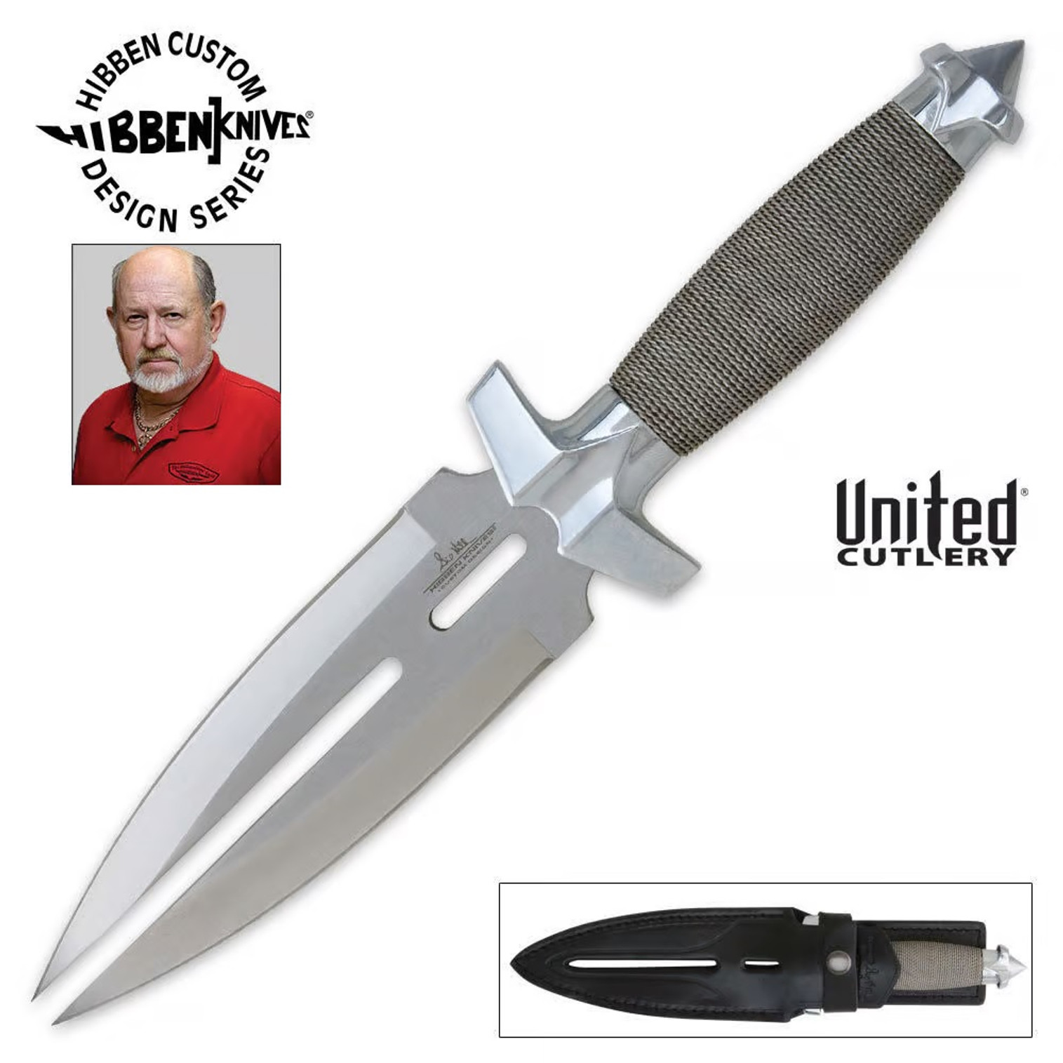 Gil Hibben Double Shadow Knife w/Sheath